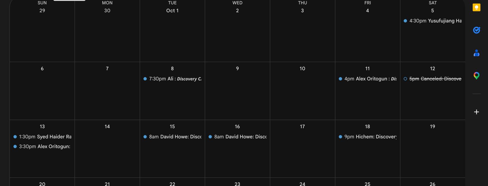 Empty Calendar Before